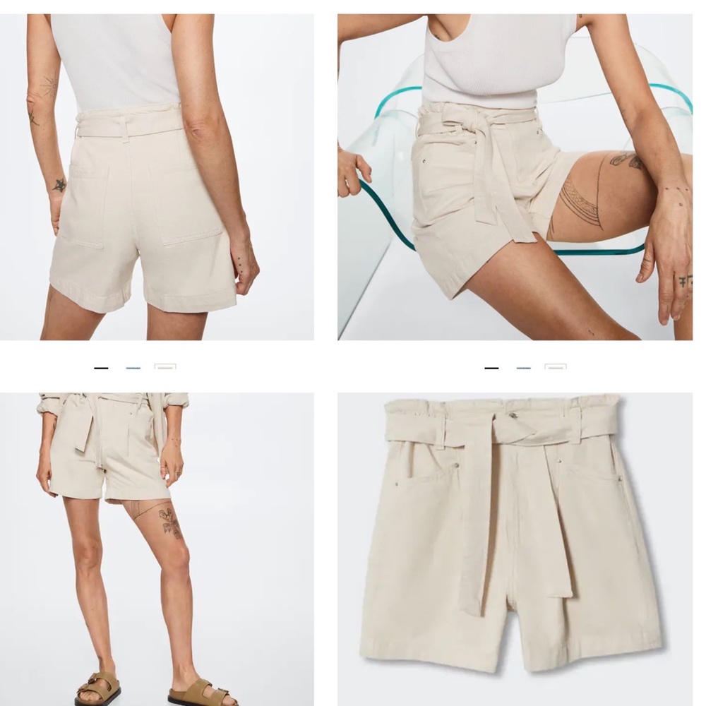 Mango- paper bag denim shorts - XS